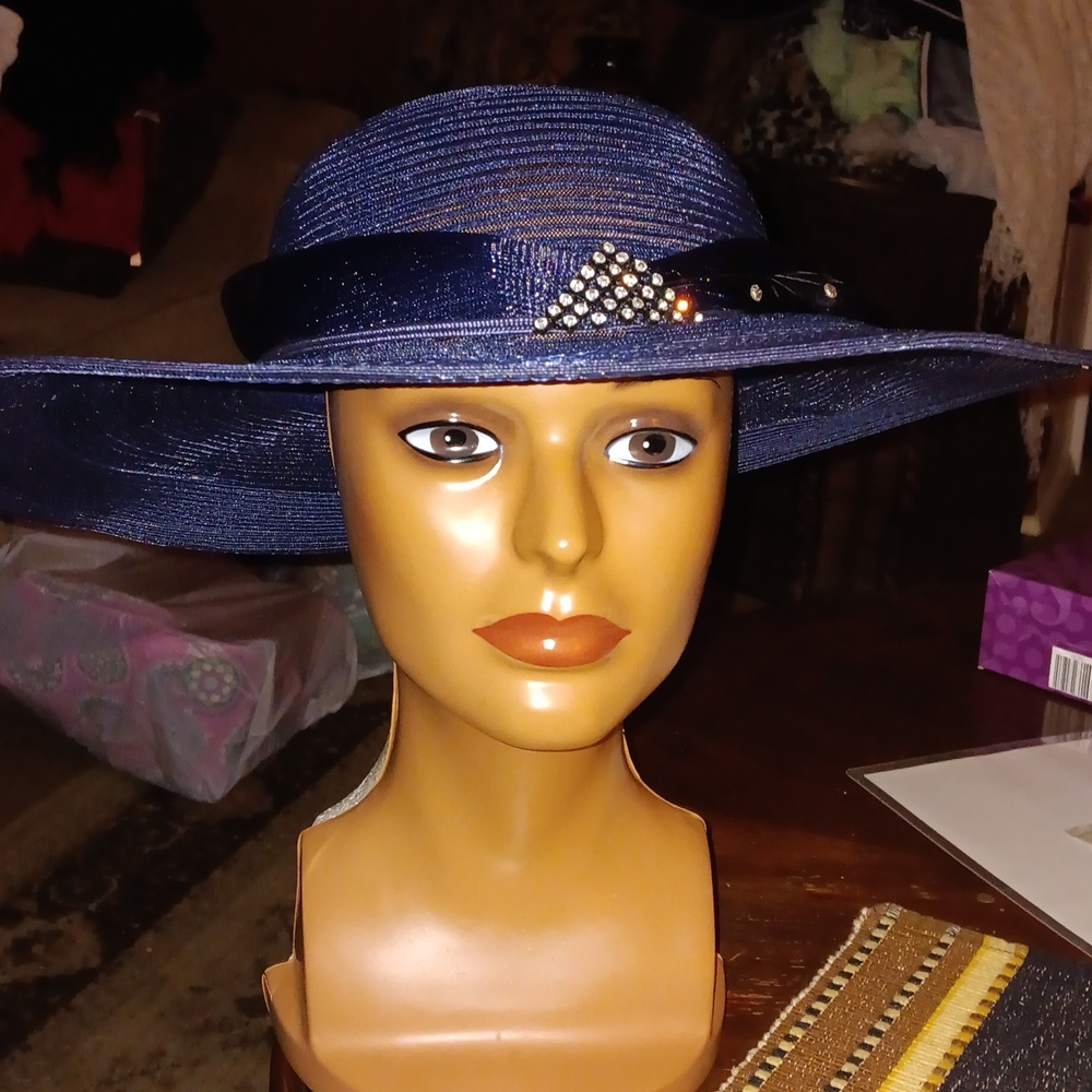 Navy Straw Hat